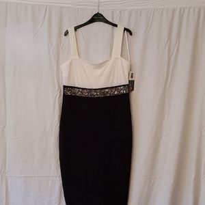 Frank Lyman Black/Cream/Sequin Dress NWT